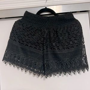 NWT Black crochet shorts - size L